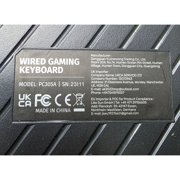 PICTEK PC305A FULL SIZE RGB LIGHT UP WIRED GAMING KEYBOARD - Picture 7 of 10